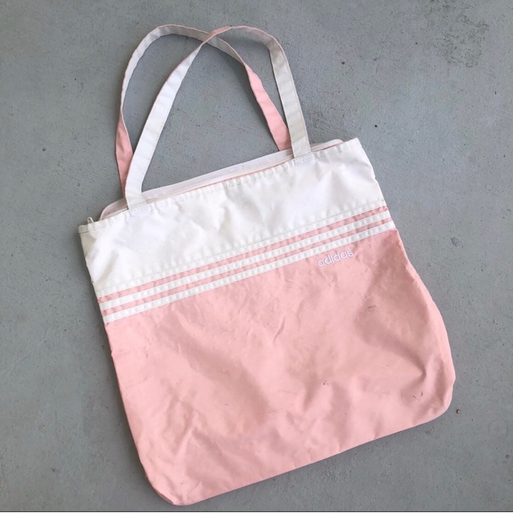 Adidas vintage blush pink nylon bag!